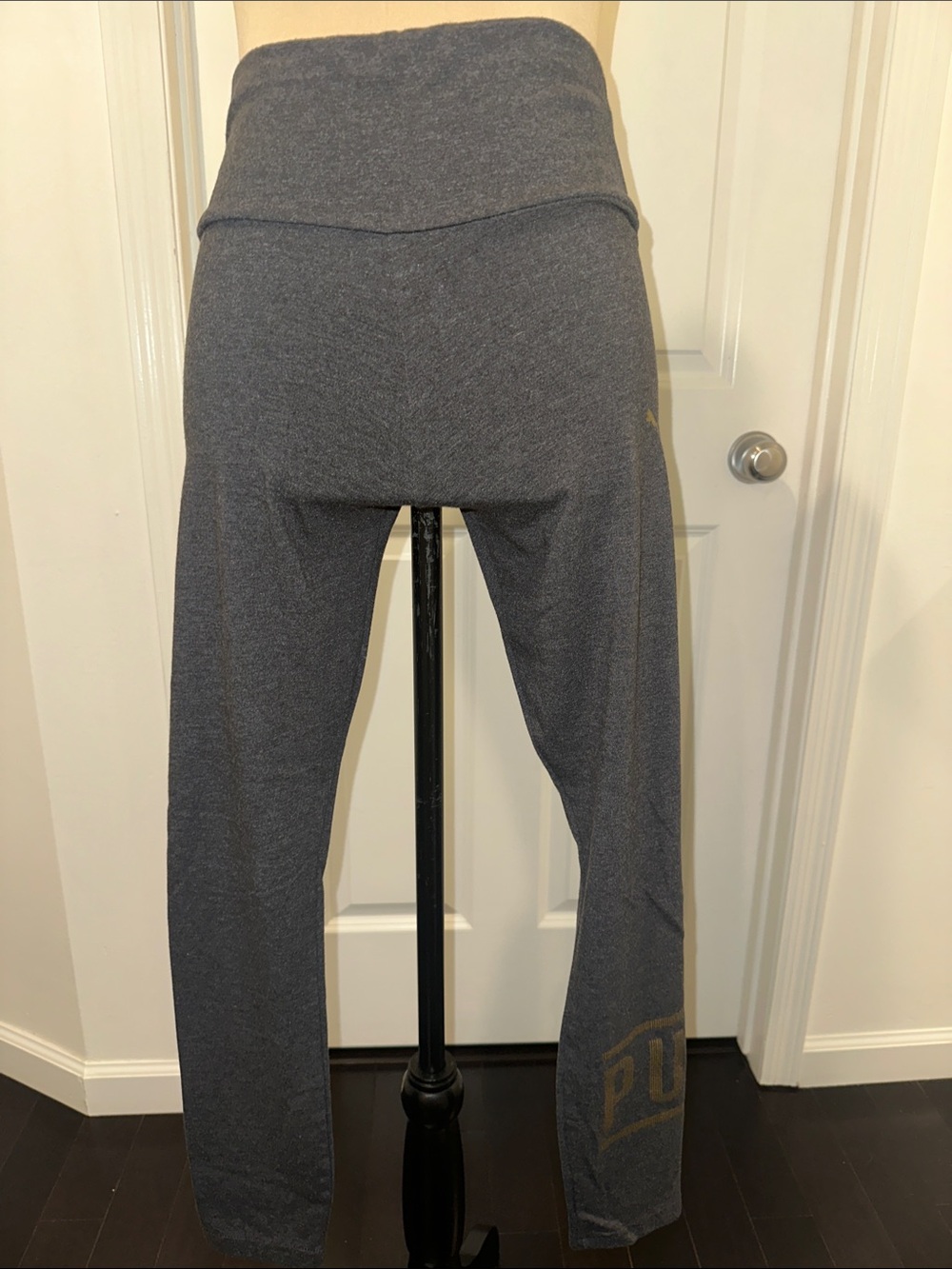 Grey Lounge Yoga Pants with Subtle Logo